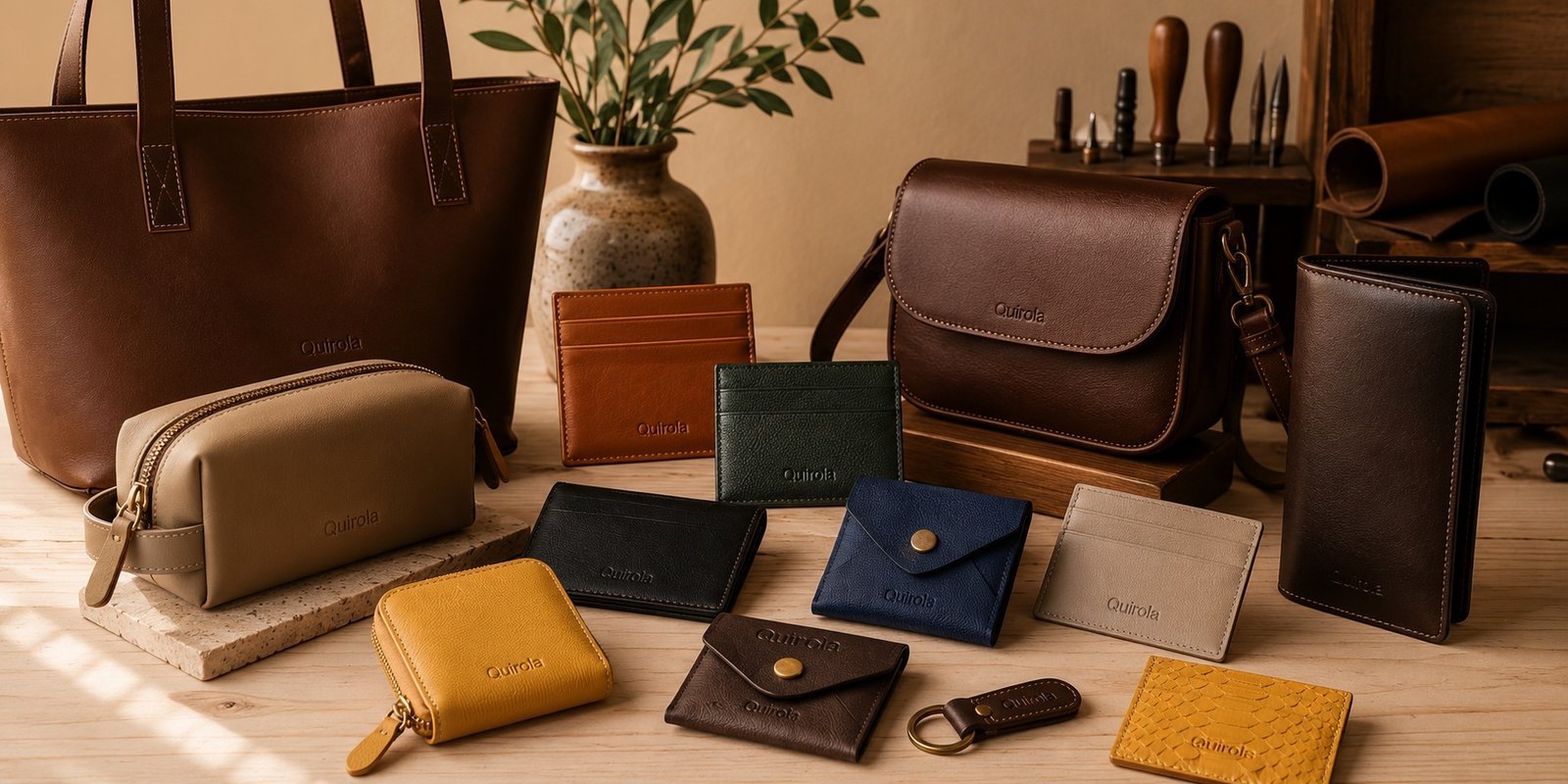 Colección de accesorios de cuero Quirola Studio